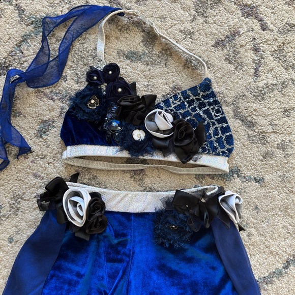 Custom Blue Two Piece Dance Costume - Picture 3 of 6